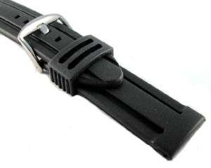 20mm BLACK NAVY SEAL RUBBER SILICONE DIVE STRAP  