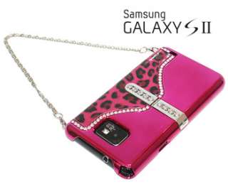 LUXURY BLING HAND BAG LEOPARD HARD STAND CASE For SAMSUNG GALAXY S 2 