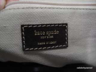 Kate Spade Brown/Turquoise/White Striped Large Tote  