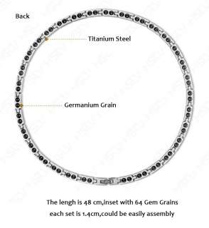 64 Germanium Titanium Steel Energy Necklace Power Balance for Men 