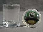 GREEN MUSHROOM IMAGE ODORLESS AIR TIGHT MEDICAL GLASS JAR CONTAINER