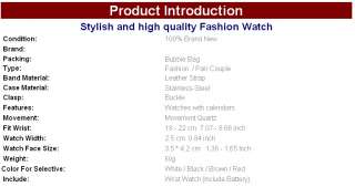 New Fashion Leather Men Sports Quartz Rectangular Wrist Watches 4 