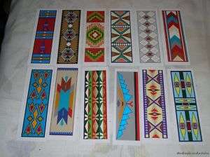 NORTH AMERICAN INDIAN DESIGN BOOKMARKS SET OF 3 NEW  