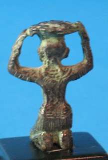 17th C. Tibet Bronze Figure of Man Offering Food Ex Cdn  