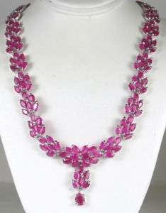 HiEnd 66.09ctw Thailand World Class Ruby Sterling Necklace 46.6g 