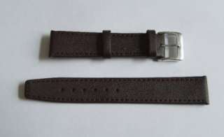 Leather Watch strap Brown 18mm Stainless Steel Buckle  