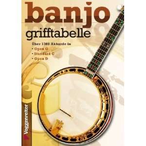 Grifftabelle für Banjo Über 1300 Akkorde in Open G, Standard C 