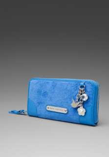 JUICY COUTURE Go Steady Zip Wallet in Blue Azure  