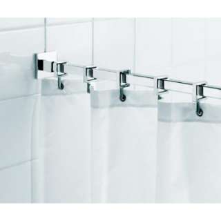   98.4 in. L Luxury Shower Curtain Rod with Curtain Hooks in Chrome