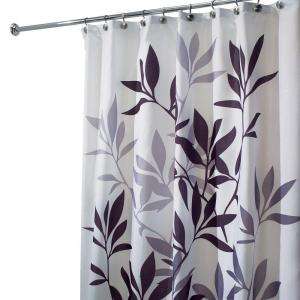 interDesign Leaves Shower Curtain in Black and Gray 35620 at The Home 