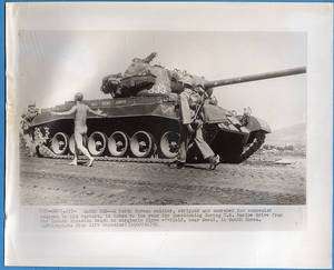 1950 Korea USMC M46 Patton Tank North Korean POW Photo  