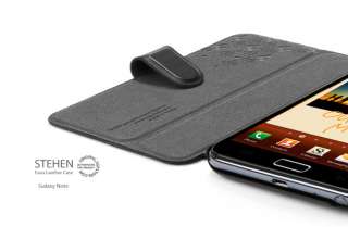 SGP Samsung Galaxy Note Leather Case Stehen Series   Black 