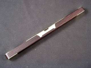 EARLY ROSEWOOD & BRASS SPIRIT LEVEL WITH DECORATIVE BRASS TOP DATED 