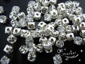 Loose crystal sew on rhinestone SS25 Silver Clear 1008  