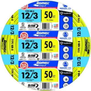   50 ft. 12 3 Romex NM B W/G Yellow Cable 56754422 