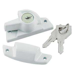 First Watch Security White Keyed Sash Lock 1404 
