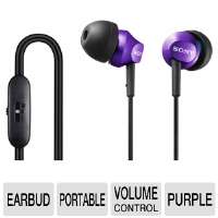 Sony MDREX58V/VLT In Ear Headphones   In Line Volume Control, Purple