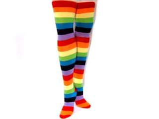 Rainbow Brite Thigh High Striped Cotton Socks Costume  