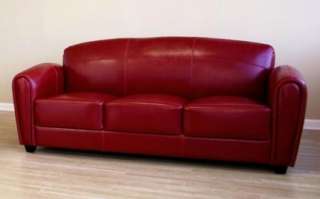 Beautiful Classic Red Leather Sofa ~ Freight Included  