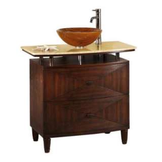   36 in. W x 20.5 in. D Sink Cabinet in Dark Brown with Honey Marble Top