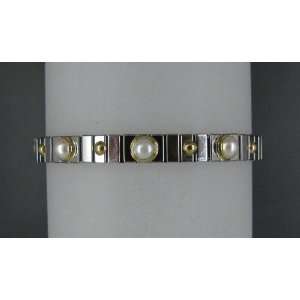 Nomination Armband Edelstahl mit 585/00 Gold und mit Perlen  