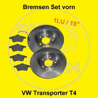 Bremsscheiben Set mit Bremsbelägen für VW T4 Transporter ab Bj. 01 