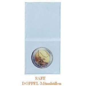 75 x SAFE Doppel Münztaschen Münzhüllen für Münzen und Medaillen 