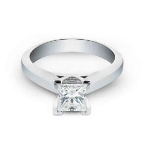 75 CT SI1 F PRINCESS CUT DIAMOND ENGAGEMENT RING14K SOLID WHITE GOLD 