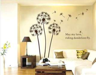 Removable HD Dandelion Flower Tree in the wind Wall Sticker#002  