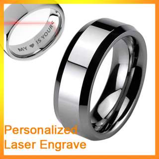   Tungsten Carbide Ring Anniversary Wedding Band Beveled Groove  