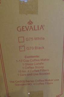 Gevalia G70 12 Cup Coffee Maker CM 500 STAINLESS STEEL & BLACK RETAIL 