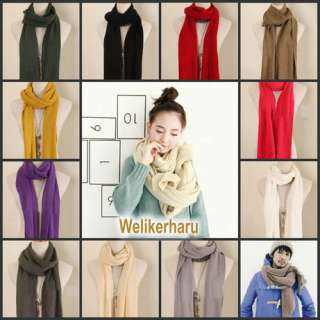   Color Warm Knit Warmer Winter Neck Scarf Shawl 160G 11 Colors  