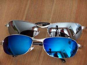 Matrix Style Sonnenbrille Silber Blau Verspiegelt 2147  