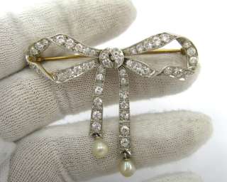 Belle Époque Tiffany & Co. Natural Pearls & 4.0ct Diamond Platinum 