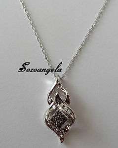 KAY JEWELERS Black and White Diamond Necklace in Sterling Silver 