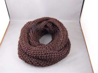 dark brown circular infinity endless loop circle scarf chunky knit 