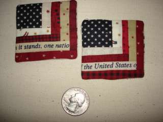 MINIATURE LOG CABIN USA FLAG QUILTED PIN  