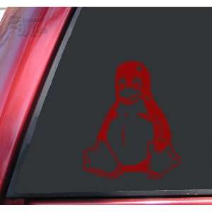  Tux The Penguin Vinyl Decal Sticker   Dark Red: Automotive