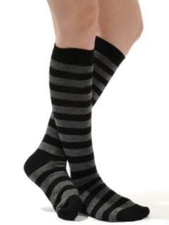   High Socks Womens Black Gray Striped Rugby Great Gift Item: Clothing