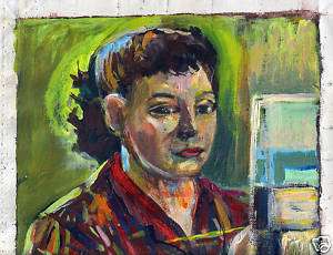 THE ARTIST by RUTH FREEMAN ACRYLIC ON CANVAS 10 X 14  