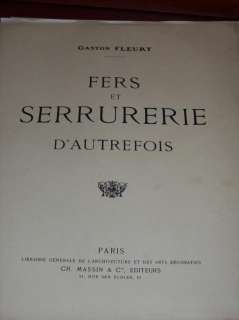   Fers Et Serrurerie DAutrefois. FLEURY Gaston Occasion Livre