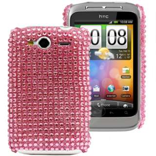   Magic Store   Baby Pink Diamante Back Cover Case For HTC Wildfire S