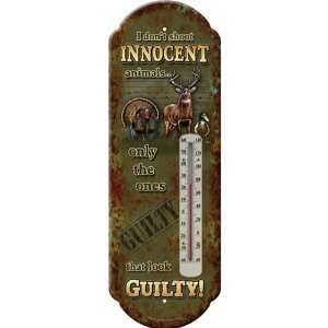 Rivers Edge Products Innocent Animals Tin Thermometer  