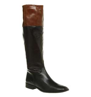 Office JOURNEY ON BLK/TAN LEATHER Shoes   Womens Knee Boots Shoes 