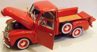 NATIONAL MOTOR MINT 1953 CHEVY RED PICKUP DIECAST TRUCK 132 SCALE NEW 