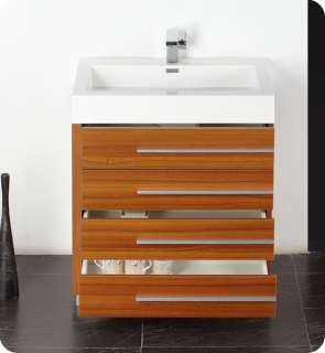 Fresca 30 Teak Modern Bathroom Vanity w Medicine Cabinet FVN8030TK 