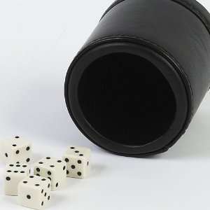  Herald Square Genuine Leather Dice Cup with 5 Dice Toys 