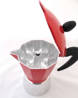 NEW 6 Cup Espresso Maker Red Italian Coffee Stovetop / Cooktop Kettle 