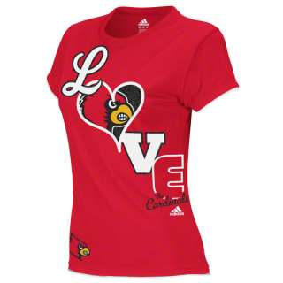 Louisville Cardinals Womens Red adidas School Love Tissue T Shirt 