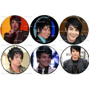  Set of 6 Adam Lambert Pinback Buttons Pins ~ American Idol 